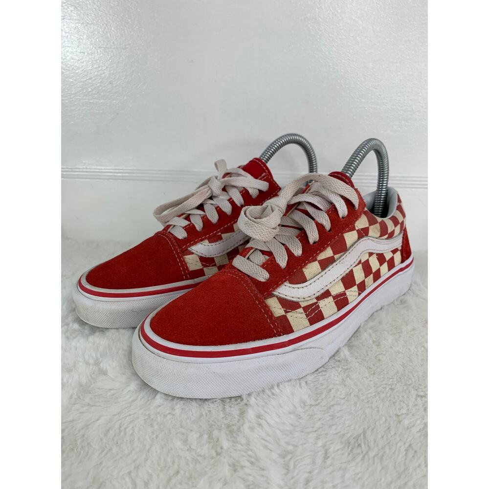 Vans Old Skool Primary Check Red White Women’s Sneakers Size 6